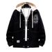 Men's Clothing Youth And Middle School Student Style Hooded Denim Jacket With Unique Letter Print Stylish Autumn Top For Men_viptrois.com