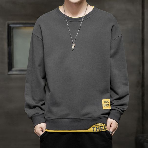 Men’s Layered Look Long Sleeve T-Shirt – Korean Streetwear Pullover, Autumn Essentials, Ribbed Hem Casual Top_viptrois.com