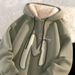 American Hooded Sweater Men's Autumn And Winter Lamb Wool Thickened Warm Letter Hoodie Fleece Jacket Tide_viptrois.com