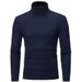 Loom 2022 Spring And Slim Fit Solid Color Half Turtleneck Long Sleeve T-Shirt For Men, Tight Base Shirt, Trendy Mid-Neck_viptrois.com