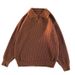 Pure Autumn Winter New V-Neck Turn-Down Collar Sweater Men Couple Polo Shirt Vintage Loose Solid Color Knitwear Jacket Retro_viptrois.com