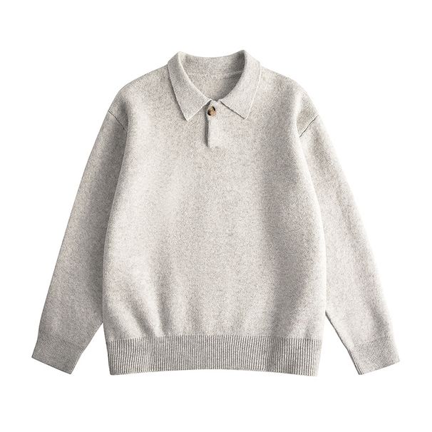 Nanxia New Fashion Brand Turn-Down Men's Knitted Sweater Hoodie Jacket Casual Polo Collar College Style Top_viptrois.com