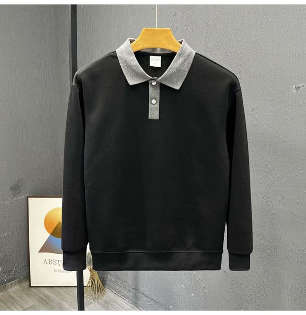 Men's Relaxed Knit Polo Sweater – Stylish Long Sleeve Layering Piece For Casual & Streetwear Looks_viptrois.com