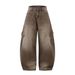 Men's Punk Washed Gradient Loose Wide-Leg Split Deconstructed Silhouette Denim Pants Trend_viptrois.com