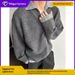 Loom American Retro Two-Piece V-Neck Sweater Men's Winter Turn-Down Collar Old Money Knitted Top Lazy Style Jacket_viptrois.com