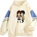 Autumn Winter New Hoodie Loose Plus Size Fleece Thickened Top Color-Block Sweatshirt 0122_viptrois.com