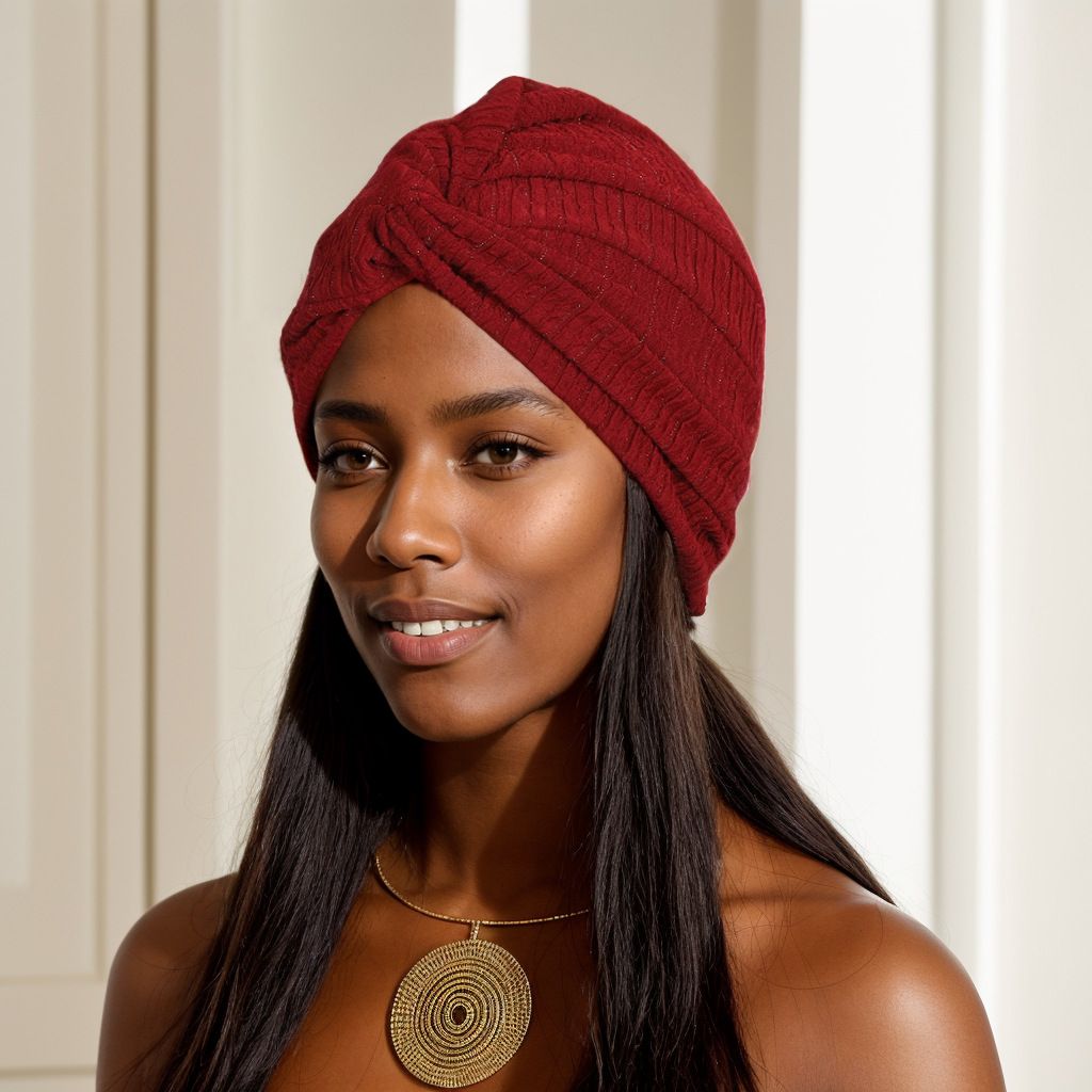 Spring And Summer New Silver Elastic Folded Forehead Twist Cross Turban Hat Baotou Hat_viptrois.com