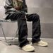 Loom European And High Vibe American Street Style Pure Black Jeans Men Summer Thin Ripped Frayed Long Pants_viptrois.com