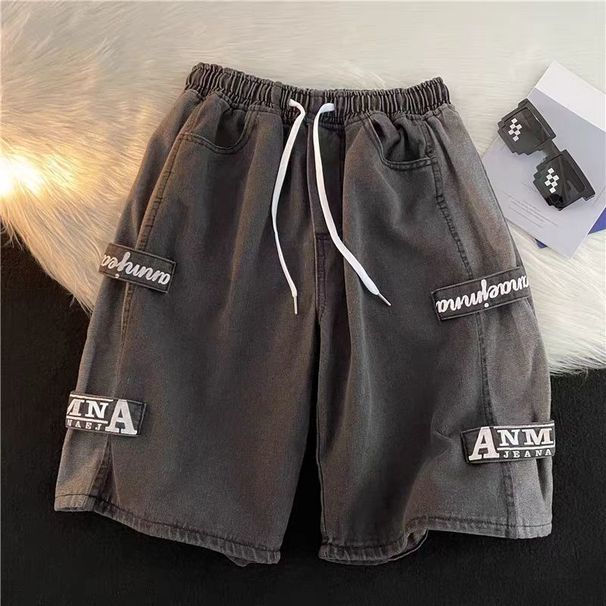 Men's Clothing Denim Shorts Summer Thin Loose Shorts Fashion Brand Ins High Street Casual Washed Shorts_viptrois.com