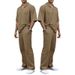 New Summer Sports Suit For Men Solid Color Lapel Short Sleeve Top And Pants Casual Two-Piece Set_viptrois.com