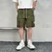 men's Quick-drying summer multi-pocket thin solid color simple loose cargo shorts men's five-point casual trendy brand sweatpants_viptrois.com