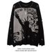 Loom Dark European An American Goess Of Liberty Distresse Unisex Lazy Style Long Sleeve Loose Casual Knitte Sweater_viptrois.com