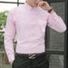 Men's Long Sleeved White Business Casual Professional Formal Wear Korean Version Trendy Solid_viptrois.com