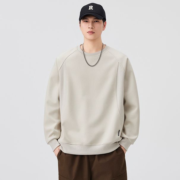 Pulse Mingge|American Style Trendy Brand Versatile Patchwork Crew Neck Sweatshirt Men's Autumn New Loose Casual Long Sleeve_viptrois.com