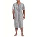 Men's Clothing Striped V Neck Button Casual Loose Home Clothes_viptrois.com