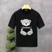 Little Bear Embroidered Short Sleeved For Youth Handsome Round Neck T-shirt 2025 Summer New Men's Cartoon Half Sleeves_viptrois.com