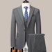 Men's suit striped suit three-piece wedding groom's dress slim small suit business casual formal suit_viptrois.com