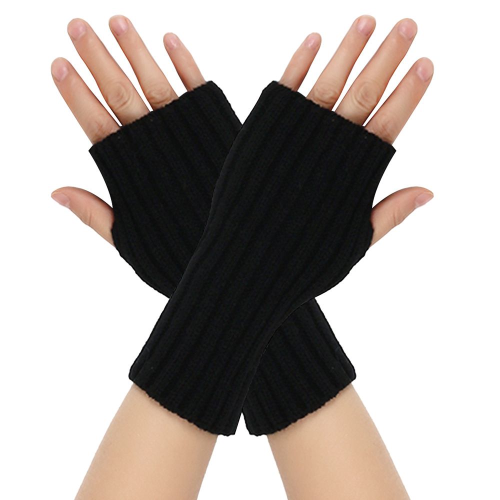 Knitted acrylic exposed with straight yarn, gloves, fake, autumn and winter short styles, couple half finger arm_viptrois.com