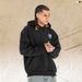 American Style Fleece-lined Thickened Hoodie With Text Print, Loose Fit Trendy High Street_viptrois.com