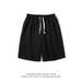 Japanese Harajuku Style Solid Color Casual Shorts For Men - Loose Fit Breathable Summer Short Pants With Elastic Waistband_viptrois.com