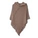 Unisex Cape Women's solid-colored striped fringed hooded cape_viptrois.com
