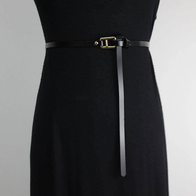Black knot waistband for women's summer dress decoration, paired with suit shirt and trousers, fashionable and versatile belt_viptrois.com