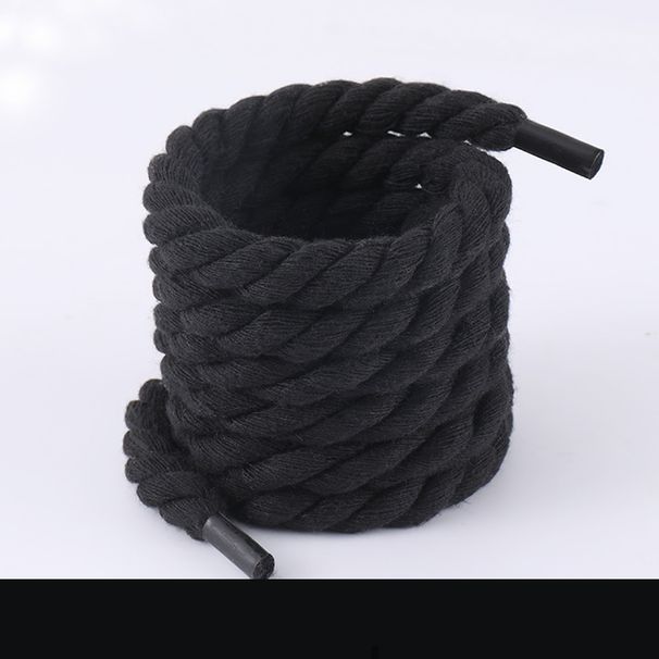 Shoe Accessories Rope Shoelaces Thick Round Men And Women Black Warrior Black Powder Beige Shoelaces_viptrois.com