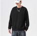 Men's Casual Japanese Style Letter Jacquard Pullover Sweatshirt - Loose Fit Long Sleeve Crewneck Top For Streetwear & Daily Wear (Black/Grey/White)_viptrois.com