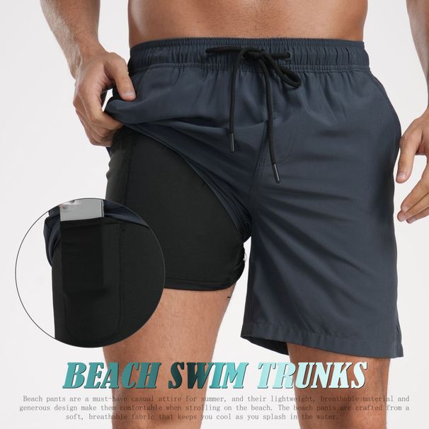 Summer New Style Men's Short Pants, Fashionable Beach Pants For Vacation, Men's Large Size, Four-cornered, Made Of Milk Silk With Lining Inside_viptrois.com