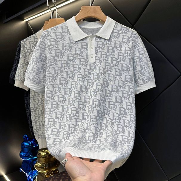 summer men's casual short sved polo shirt with button down collar, new fashionable tshirt xs5xl_viptrois.com