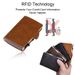 New RFID Aluminum Alloy Brake Spring Card Holder Imported Crazy Horse Leather Metal Wallet Men's Card Holder_viptrois.com