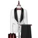 Men's Clothing New Jacquard Men's Suit Green Collar Single Button 3 Piece Suit Large Size Wedding Dress Specially_viptrois.com