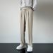 Men's Clothing elastic double button trousers, casual and versatile, line feeling casual trousers for men, handsome and trendy loose suit trousers_viptrois.com