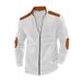 Men's Heavyweight Cotton Fleece Jacket Autumn Winter Solid Color Patchwork Long Sleeve Zipper Cardigan European Style Outerwear_viptrois.com