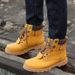 Men's Genuine Leather Boots - Winter Casual Roman Boots With Ethnic Pattern, Breathable & Comfortable (Black, Dark Brown, Yellow, Light Brown)_viptrois.com