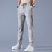 Men's Clothing Men's Summer Casual Pants Thin Straight Color Matching Personality Trend Spot Ice Silk Pants_viptrois.com