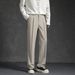 Men's Straight Leg Dress Pants High End Feel Summer Style Loose Fit Versatile Casual Long Black Suit Pants_viptrois.com