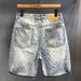 Men's Clothing New Starry Sky Pattern Denim Shorts Men's Summer Fashion Casual Straight Tube Fashion Brand Retro Shorts_viptrois.com