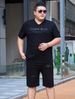 Men's Clothing plus size short-sleeved casual sports suit extra large shorts sweatpants two-piece suit thin fat people_viptrois.com