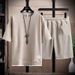 Waffle T-shirt Men's Short-sleeved Summer Cool Casual Sports Suit_viptrois.com