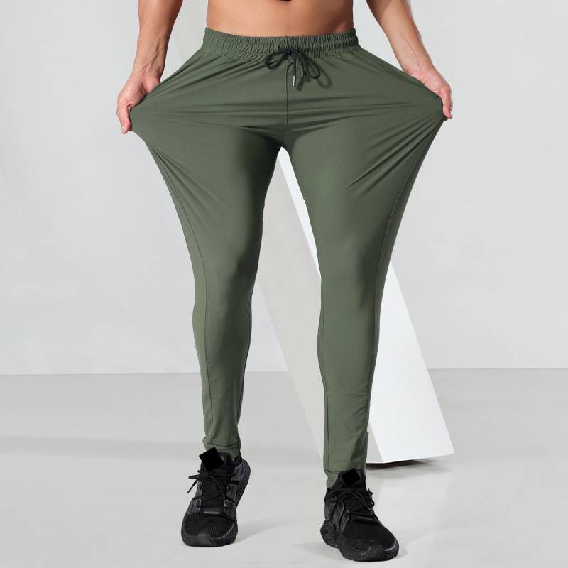 Men's Summer Performance Joggers – Lightweight Quick-Dry Ice Silk Tapered Pants For Running, Gym & Travel Stretch Fit M To XXXL_viptrois.com