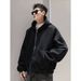 Men's Clothing Hooded Heavy Sweater Loose Oversized Hooded Sweatshirt With Backpack Straps – Heavyweight Unisex Streetwear (Black, M-3XL)_viptrois.com