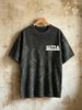 230g Vintage Washed Men T-shirt GITTA Underlined Thick Block Letter Logo Print Crew Neck Short Sleeve Streetwear Tee_viptrois.com