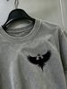 100% Cotton Washed Vintage Men's 3-Pack T-shirts Black Eagle Crown Monogram Print Crew Neck Short Sleeve Casual Tops In Gray Brown Light Gray_viptrois.com