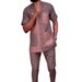 Men's Moslem New Ins Hot Selling Popular Ethnic Style Simple Colorblock Pocket Men's Casual Suit Set_viptrois.com