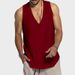 Men's Clothing Men's Summer Sun Cotton Vest Solid Color Sleeveless Casual Sports Loose Fit Style For Formal & Casual_viptrois.com