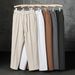 Men's Slim-Fit Chino Pants – Stretch Waist & Straight Leg Dress Pants For Work & Casual (S-3XL, Black/Khaki/White/Charcoal/Coffee)_viptrois.com