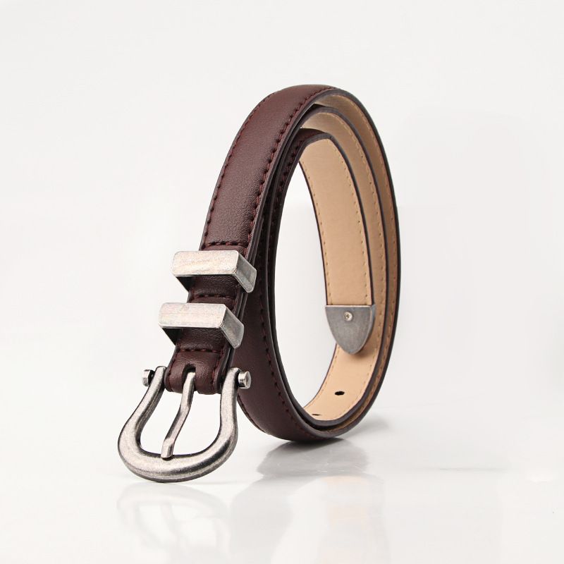 belt retro ancient silver pin buckle women's belt simple versatile jeans decorative belt for women_viptrois.com