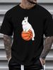 Bunny Basketball Player Basketball Collaboration Backpack Large Capacity Cute Foldable 3d Printing Streetwear Homme Graphic Top For Everyday Wear_viptrois.com