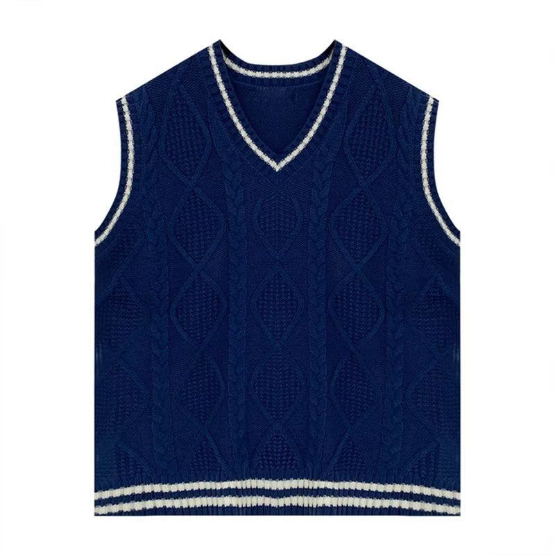 Men's Clothing Soft Milk College Style Vest Vest Knitted Sweater Jacket Female Spring Autumn Winter Lazy Style Loose Top Student_viptrois.com